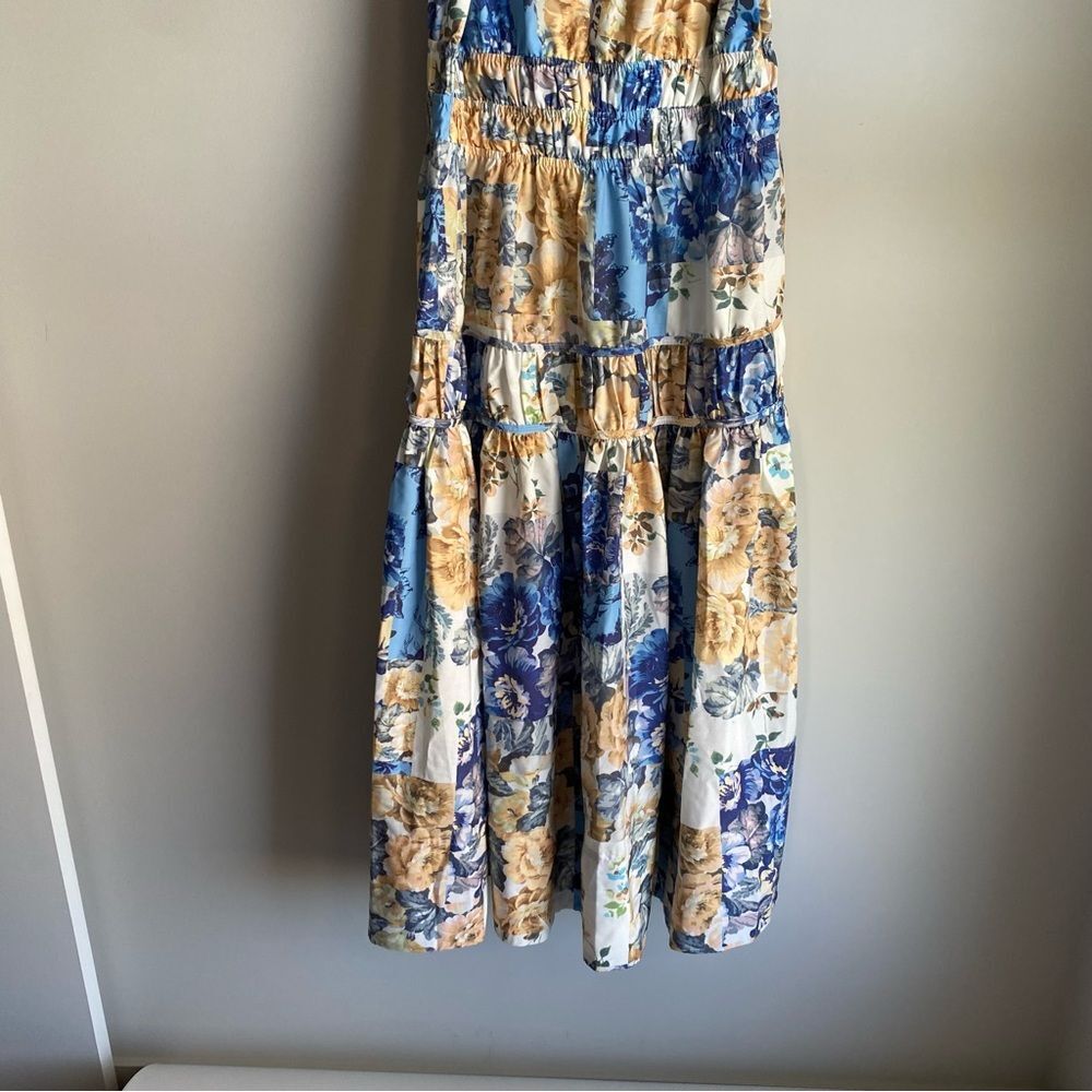 Showpo EMILY MIDI DRESS - PLUNGE TIERED MIDI IN PATCHWORK FLORAL - Picture 4 of 9